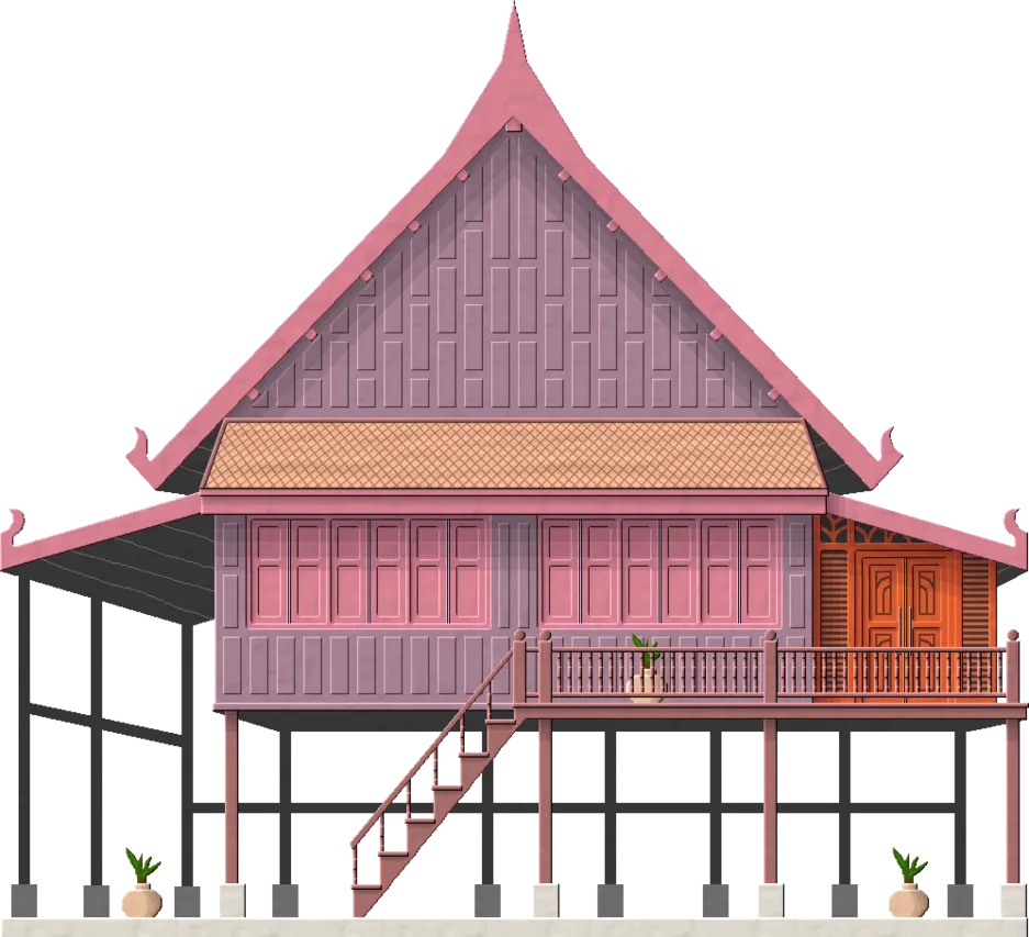 Traditional Thai house Roof Stilt house Architecture, house, building, outdoor Structure, wood png